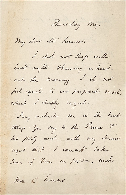 Lot 213 Edward Everett Handwritten Letter Signed
