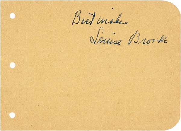 Lot 834 Louise Brooks Signature
