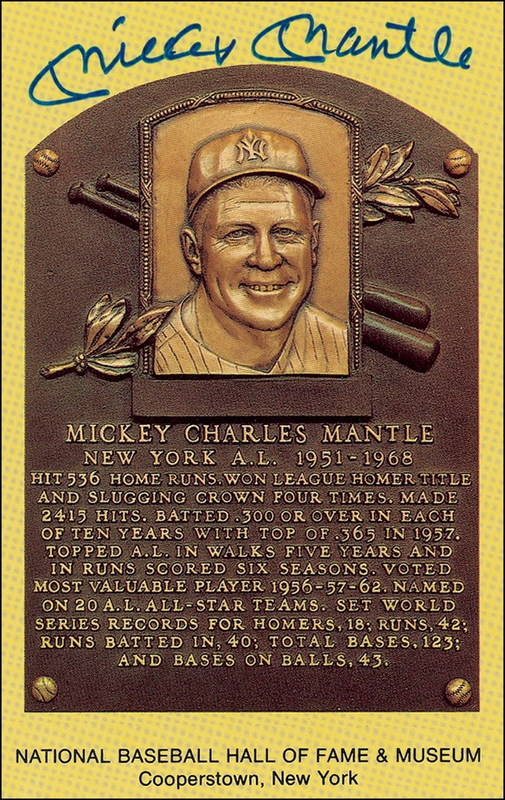 Lot 1288 Mickey Mantle Hall Of Fame Card