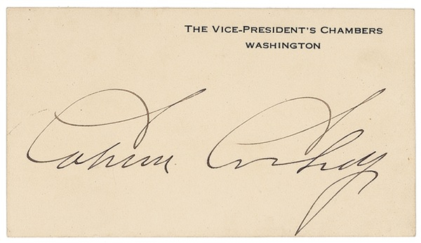 Lot 32 Calvin Coolidge Vice President Card