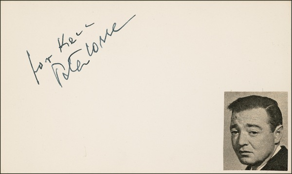 Lot 996 Peter Lorre Signature