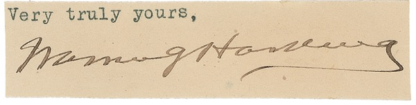 Lot 136 William H. Taft and Warren G. Harding Group Lot