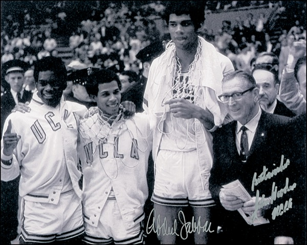 Lot 1126 Kareem Abdul-Jabbar and John Wooden Signed Photograph