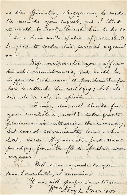Lot 223 William Lloyd Garrison Handwritten Letter Signed