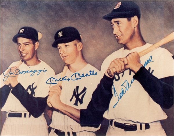 Lot 1203 DiMaggio, Mantle, and Williams Signed Photograph