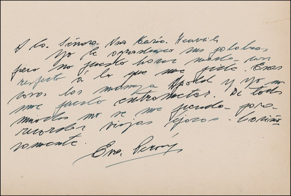 Lot 266 Eva Perón Handwritten Letter Signed
