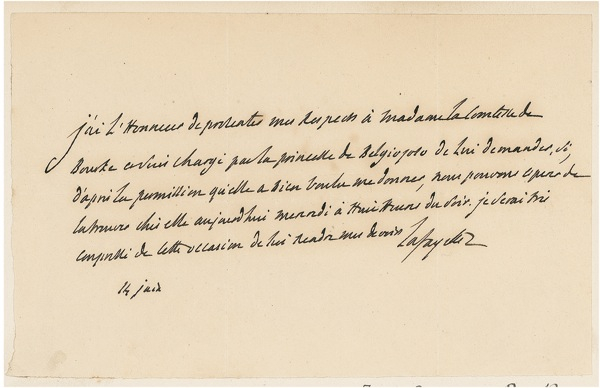 Lot 249 Marquis de Lafayette Handwritten Letter Signed