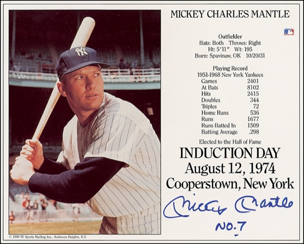 Lot 1291 Mickey Mantle Signed Photograph