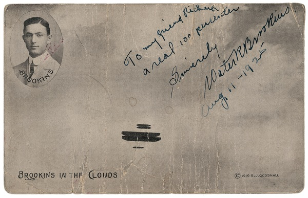 Lot 419 Walter R. Brookins: First pilot trained by the Wright brothers