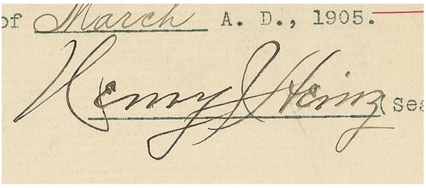 Lot 234 Henry J. Heinz Signed Document