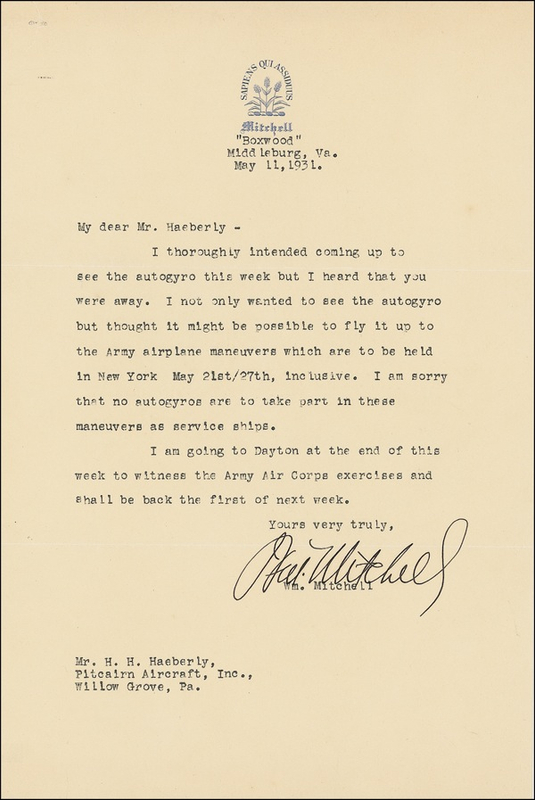 Lot 351 William Mitchell Typed Letter Signed