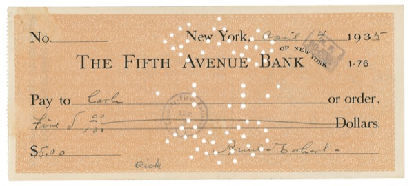 Lot 434 Amelia Earhart: Scarce Earhart check from the year she devised her fateful flight