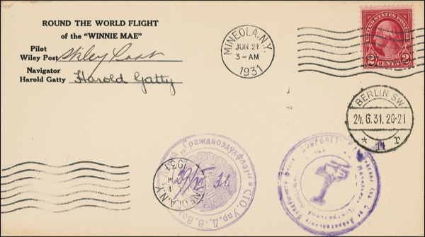 Lot 456 Wiley Post and Harold Gatty Commemorative Cover