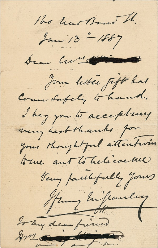 Lot 280 Henry M. Stanley: He found Livingstone