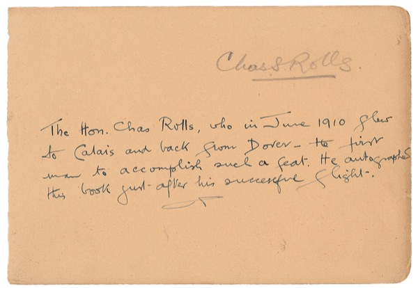 Lot 459 Charles S. Rolls: The aviator who helped define automobile luxury
