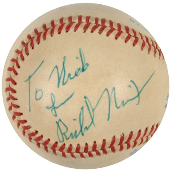 Lot 99 Richard Nixon Baseball