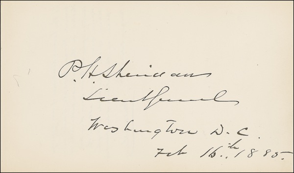 Lot 365 Philip H. Sheridan Signature