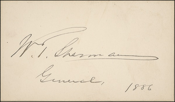 Lot 368 William T. Sherman Signature