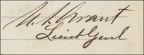 Lot 58 U. S. Grant Signature