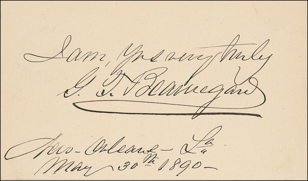 Lot 301 Pierre G. T. Beauregard Signature