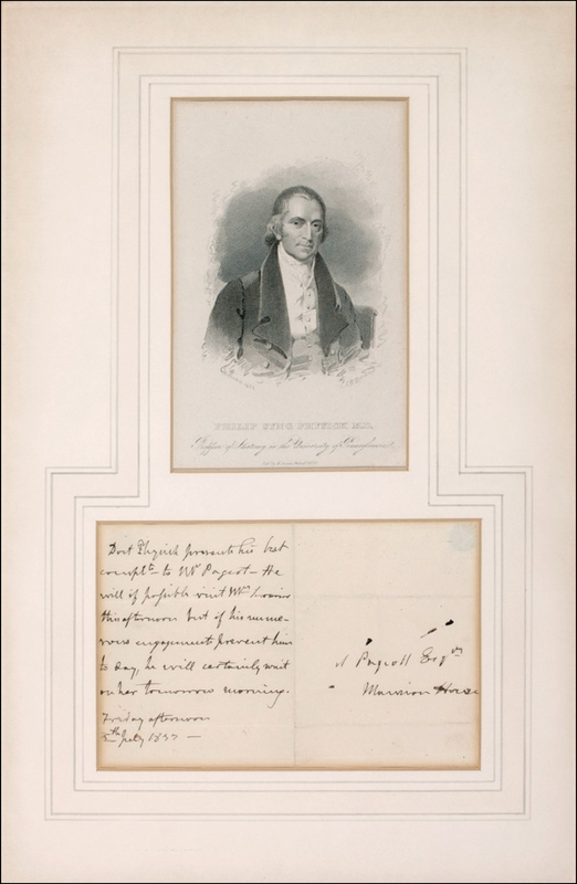 Lot 268 Philip Syng Physick: Arranging a house call