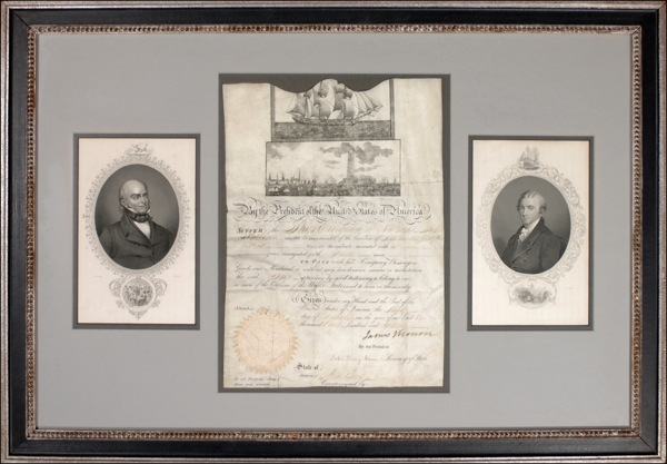 Lot 95 James Monroe and John Quincy Adams Signed Document