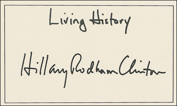 Lot 189 Hillary Clinton Bookplate and Book