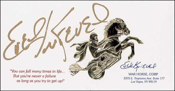 Lot 1261 Evel Knievel Business Card