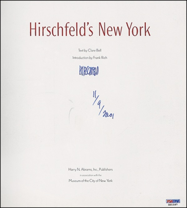 Lot 502 Al Hirschfeld Book