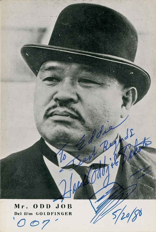 Lot 959 James Bond: Sakata, Harold ?Oddjob?: Sharp dresser?
