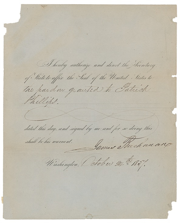 Lot 5 James Buchanan Signed Document