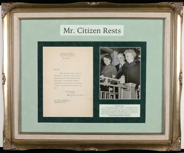 Lot 150 Harry S. Truman Typed Letter Signed