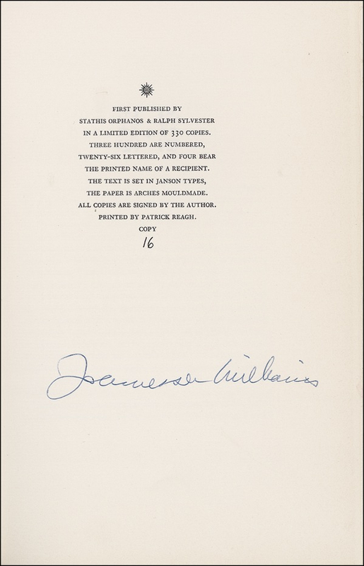 Lot 558 Tennessee Williams Book
