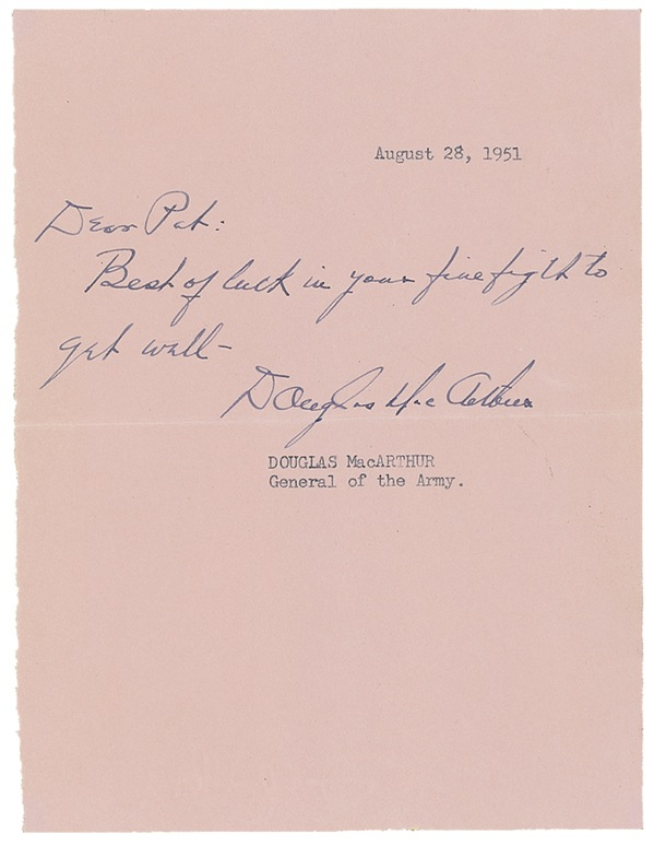 Lot 344 Douglas MacArthur Handwritten Letter Signed