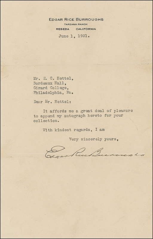 Lot 479 Edgar Rice Burroughs Group Lot