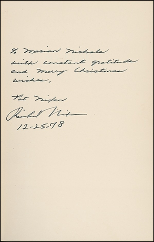 Lot 106 Richard and Pat Nixon Book