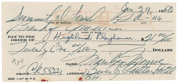 Lot 1018 Marilyn Monroe Check