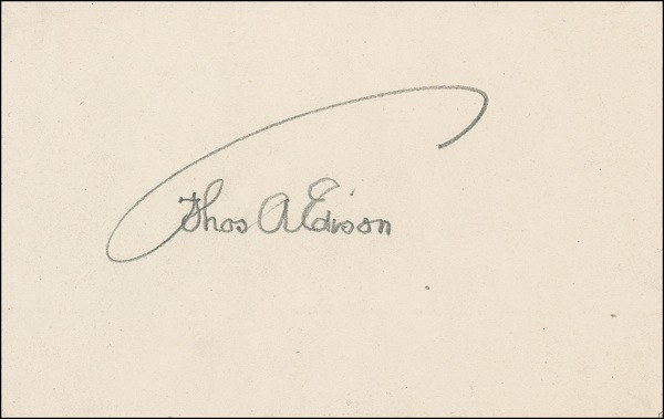 Lot 206 Thomas Edison Signature