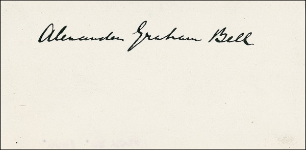 Lot 169 Alexander Graham Bell Signature