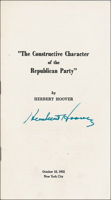 Lot 71 Herbert Hoover Booklet