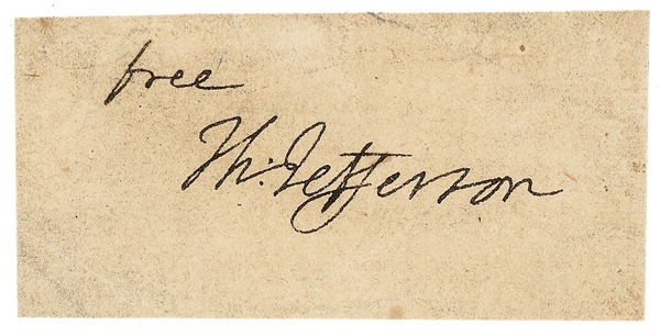 Lot 77 Thomas Jefferson Signature