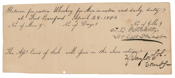 Lot 141 Zachary Taylor Endorsement