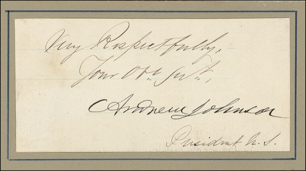 Lot 75 Andrew Johnson Signature