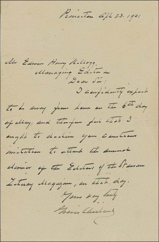 Lot 22 Grover Cleveland Handwritten Letter Signed