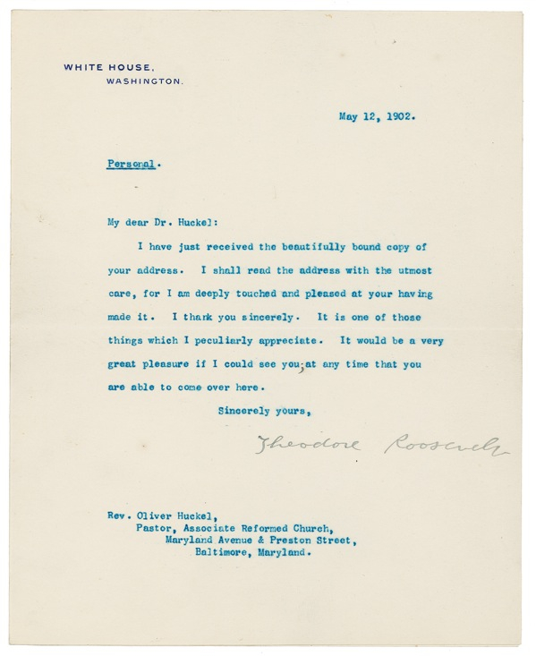 Lot 130 Theodore Roosevelt Typed Letter Signed