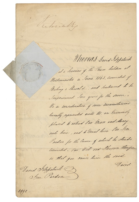 Lot 291 Victoria Signed Document