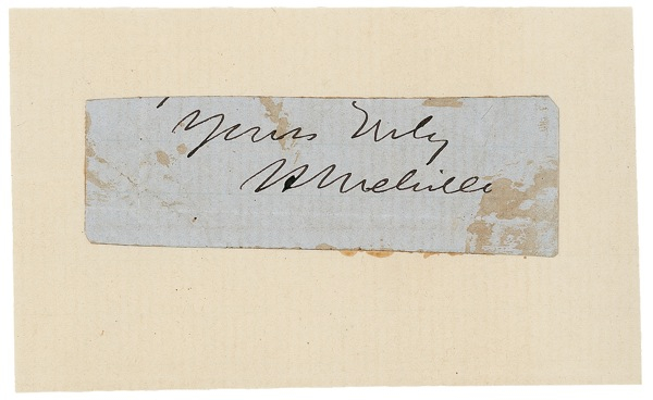 Lot 525 Herman Melville: Thar she blows! Exceptionally rare Herman Melville signature
