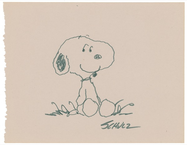 Lot 593 Charles Schulz Sketch