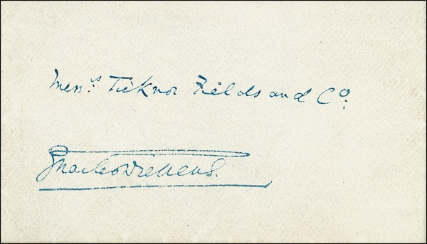 Lot 487 Charles Dickens: To his American publisher
