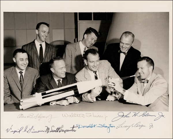 Lot 451 Mercury Seven: THE RIGHT STUFF: Vintage signed photo of the MERCURY SEVEN